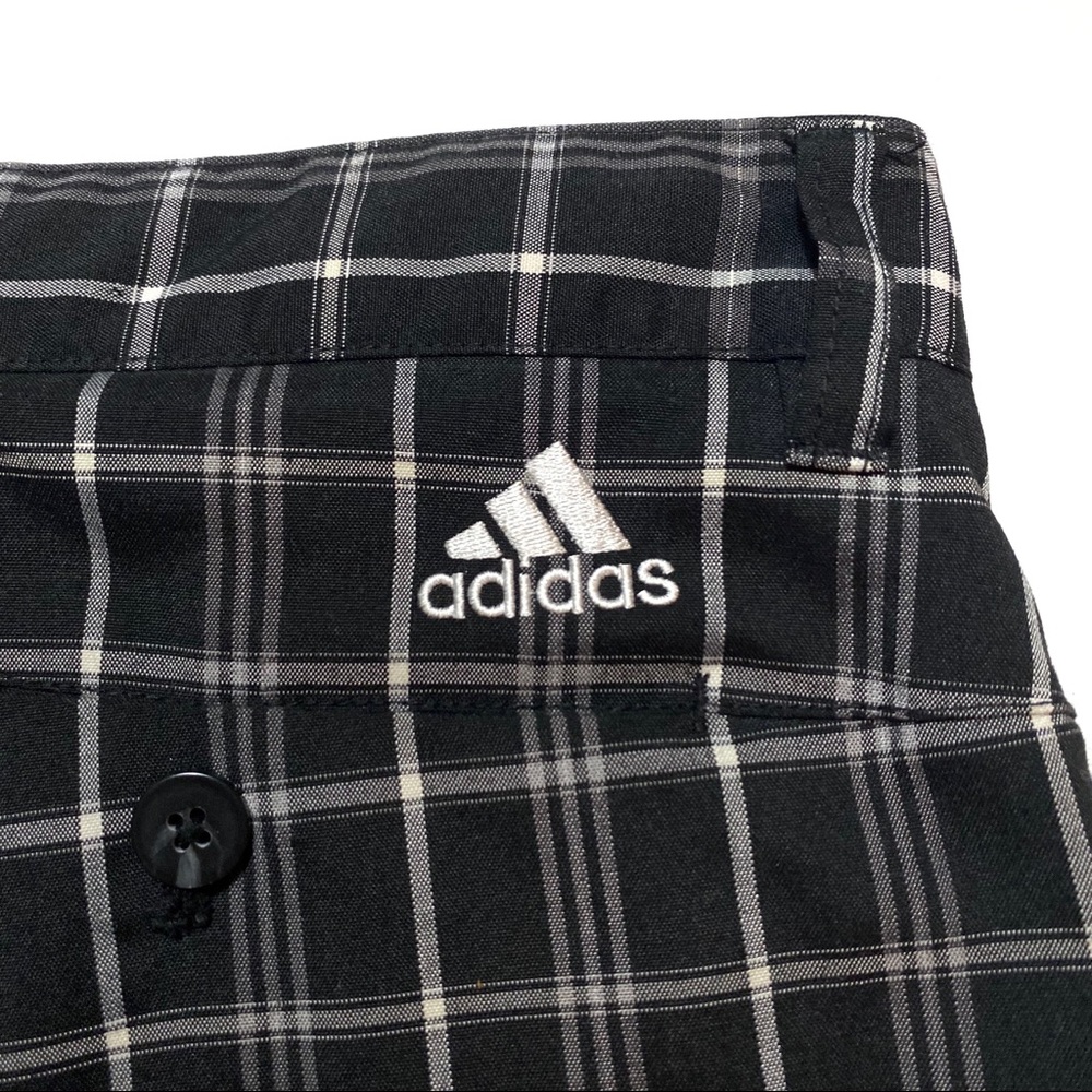 Adidas Golf Shorts Size 32 Black Plaid 11" Inseam - Picture 4 of 5